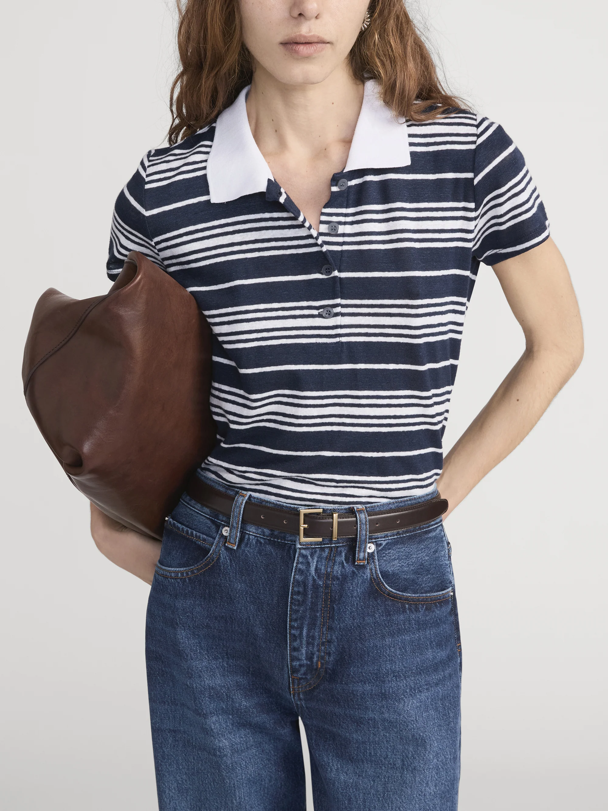 The Striped Polo -- Navy Multi - Image 3