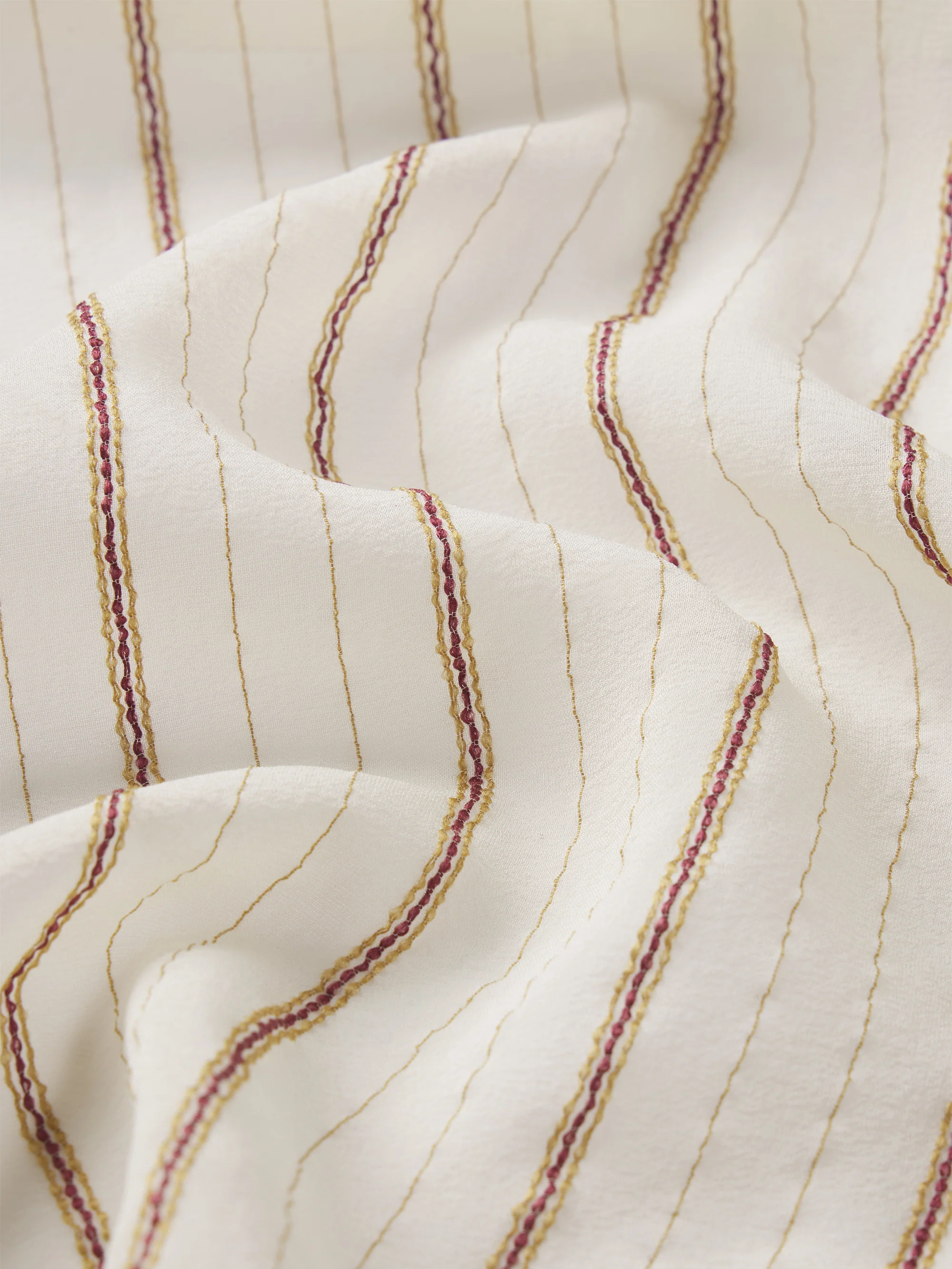 The Striped Silk Tie Blouse -- Cream Multi - Image 7