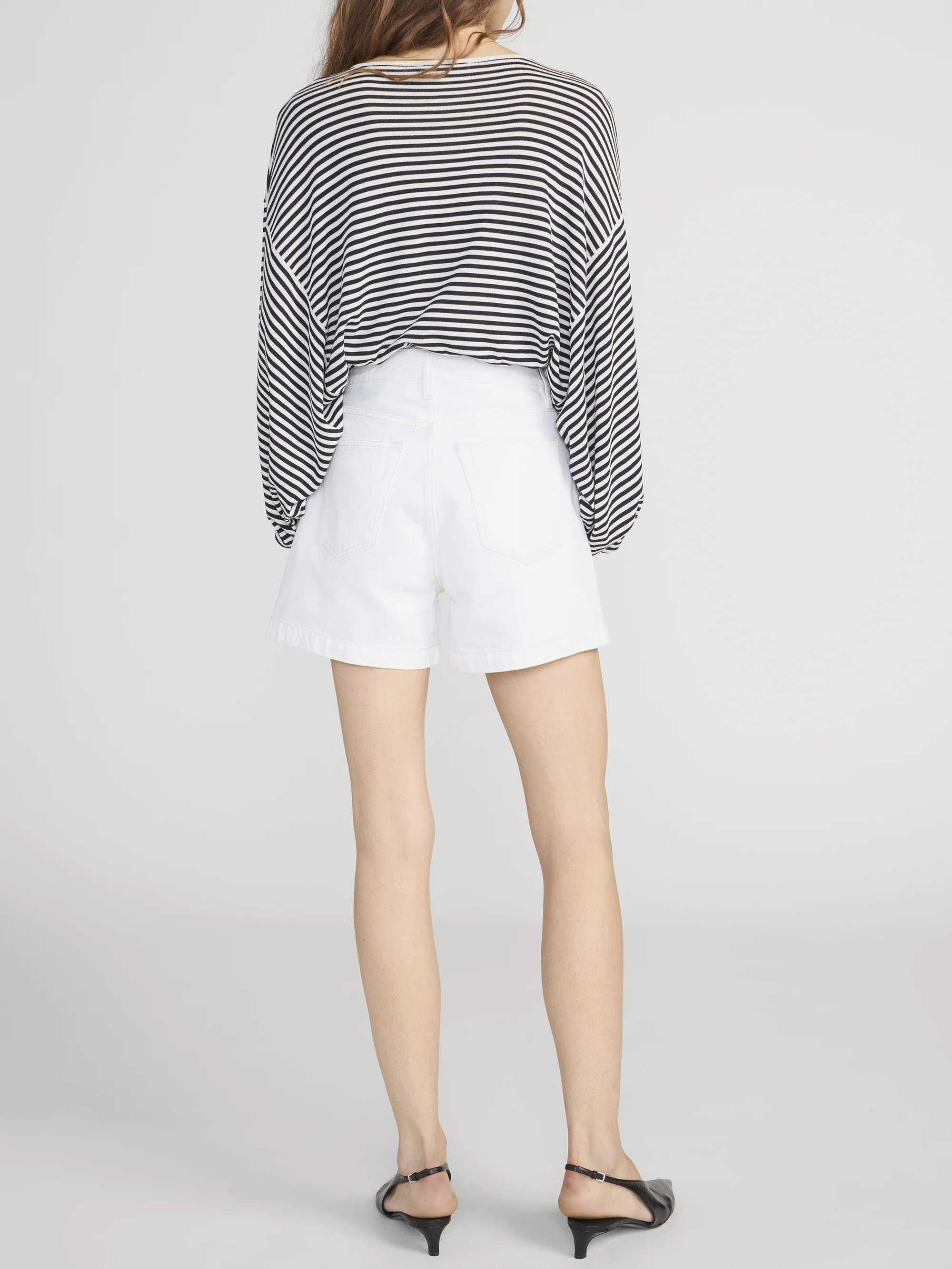 The Striped Slouchy Sweater -- Cream Multi - Image 6