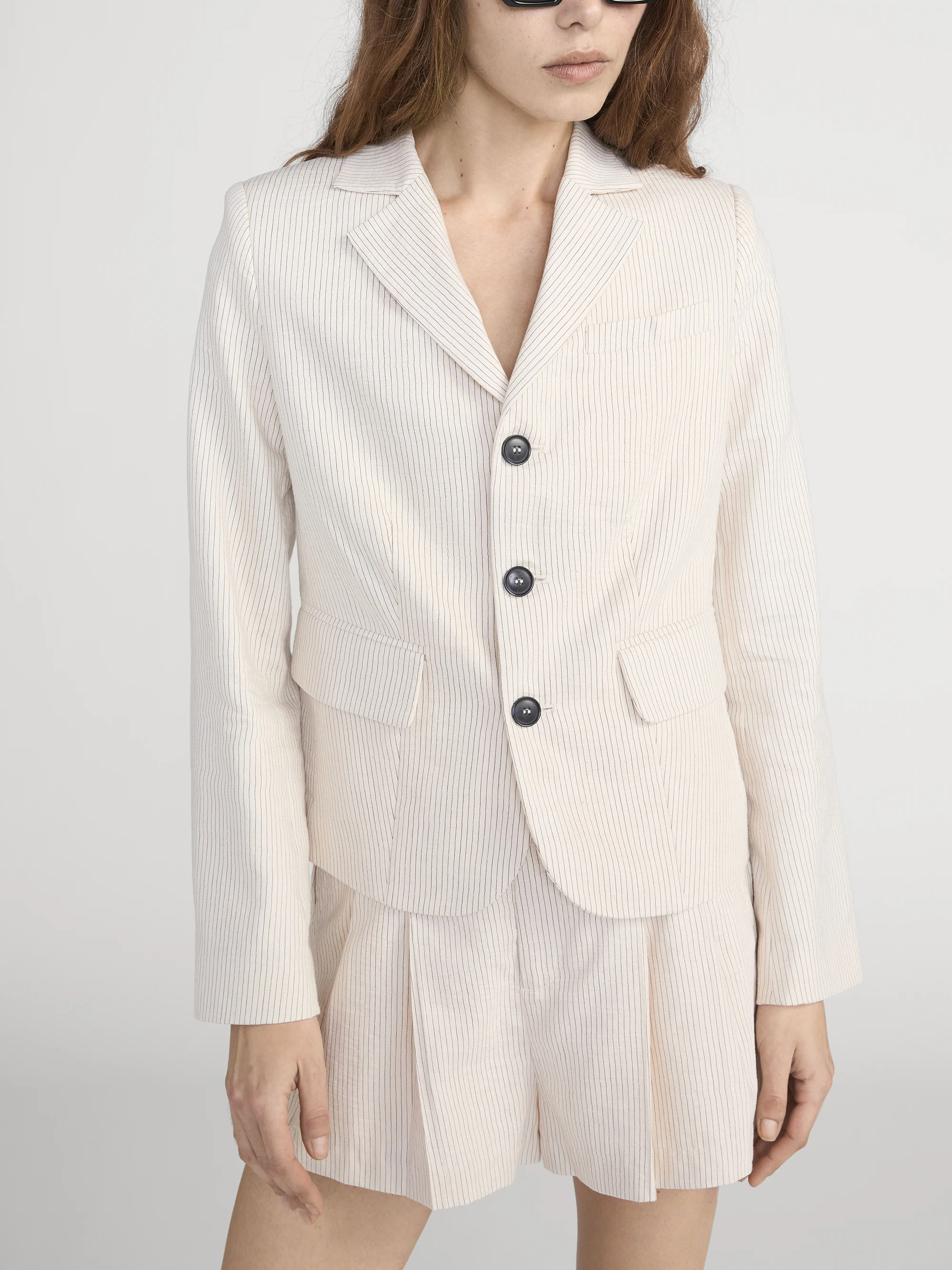 The Striped Smart Blazer -- Ecru Multi - Image 3