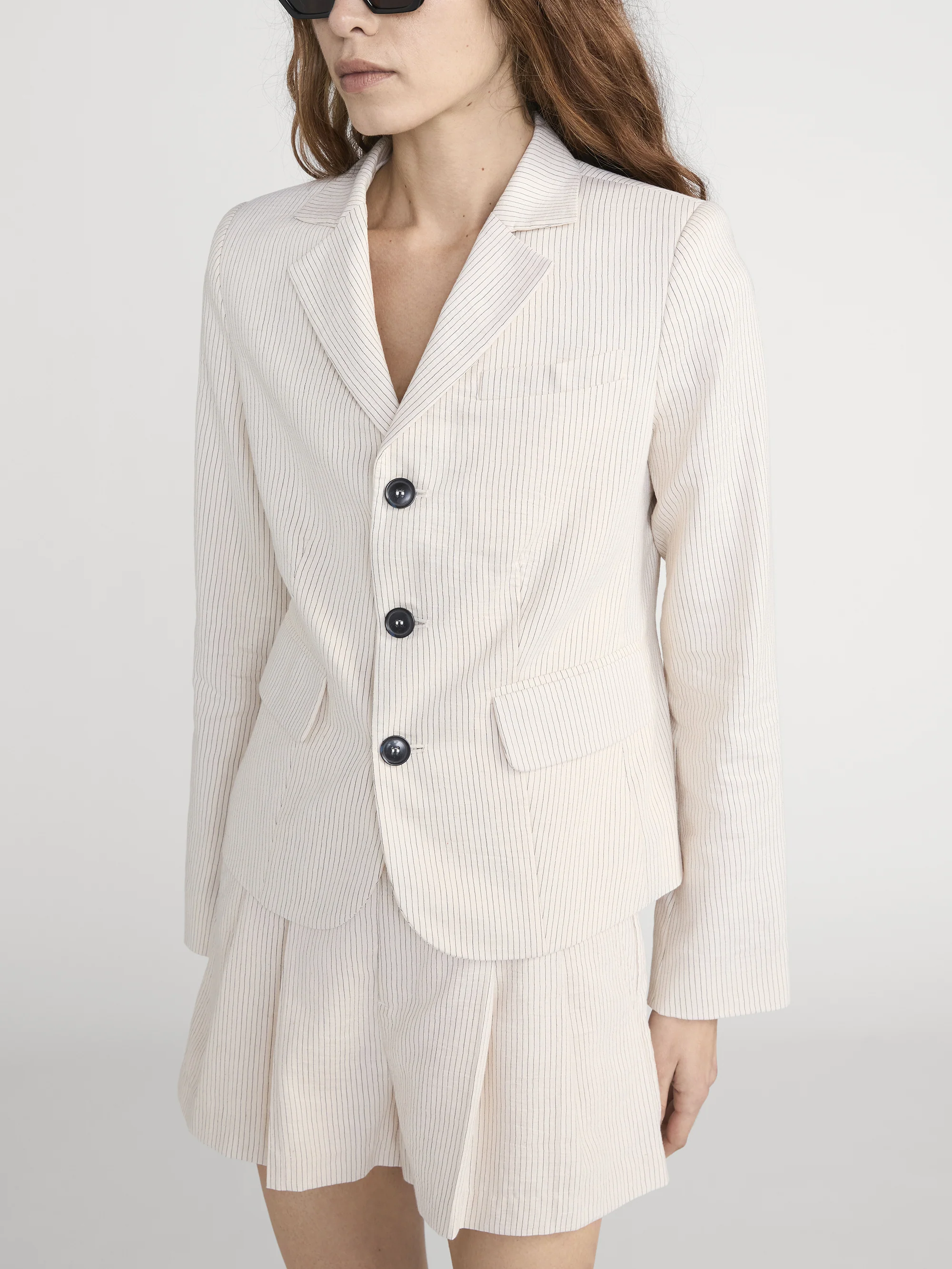 The Striped Smart Blazer -- Ecru Multi - Image 4