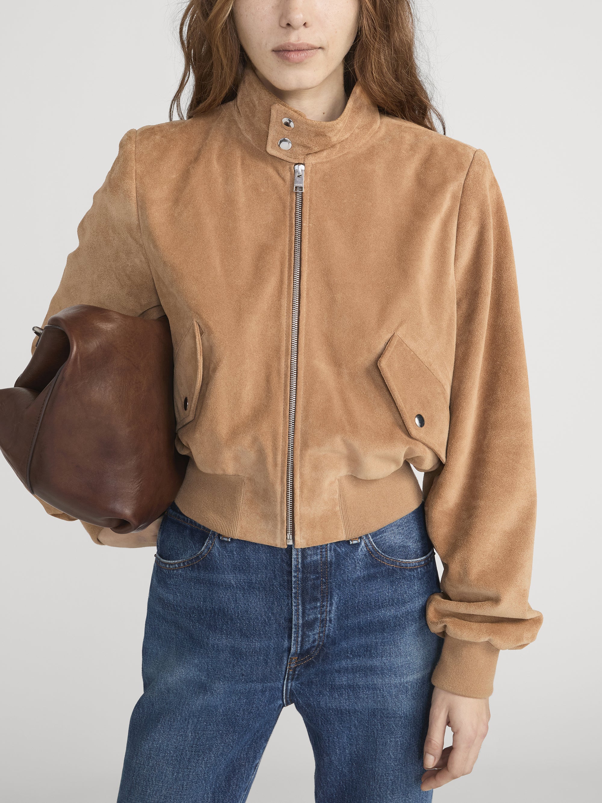 The Suede Harrington Jacket -- Light Camel - Image 3