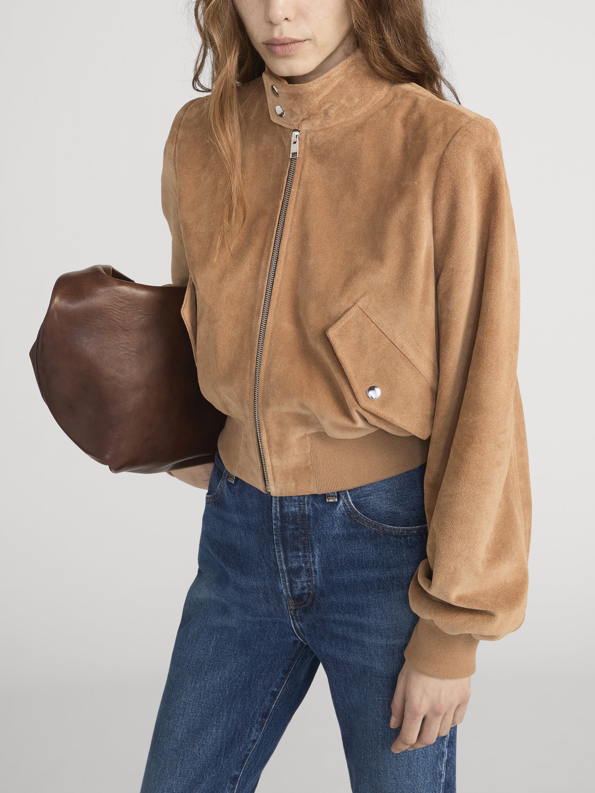 The Suede Harrington Jacket -- Light Camel - Image 4