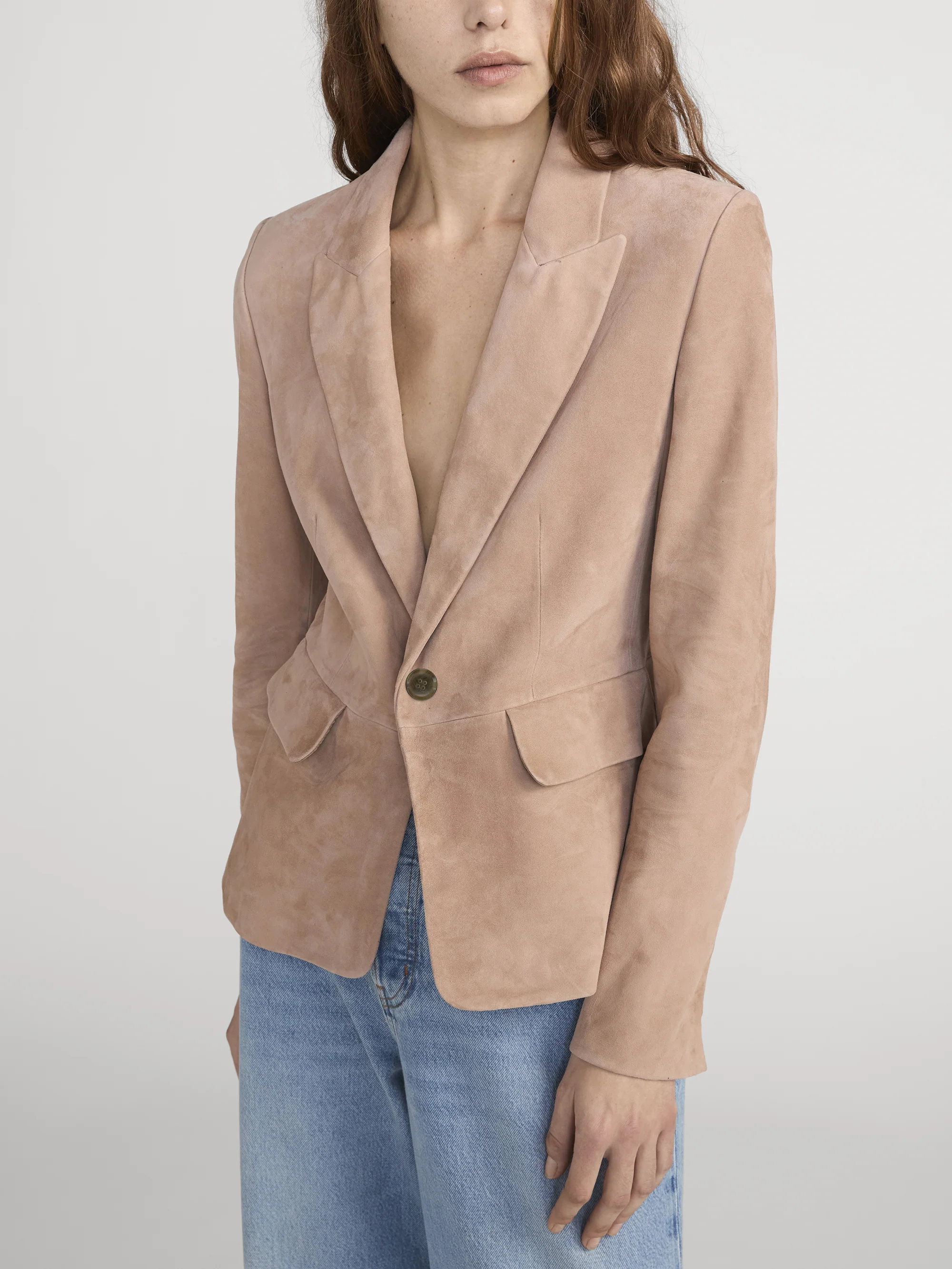 The Suede Sleek Blazer -- Light Camel - Image 4
