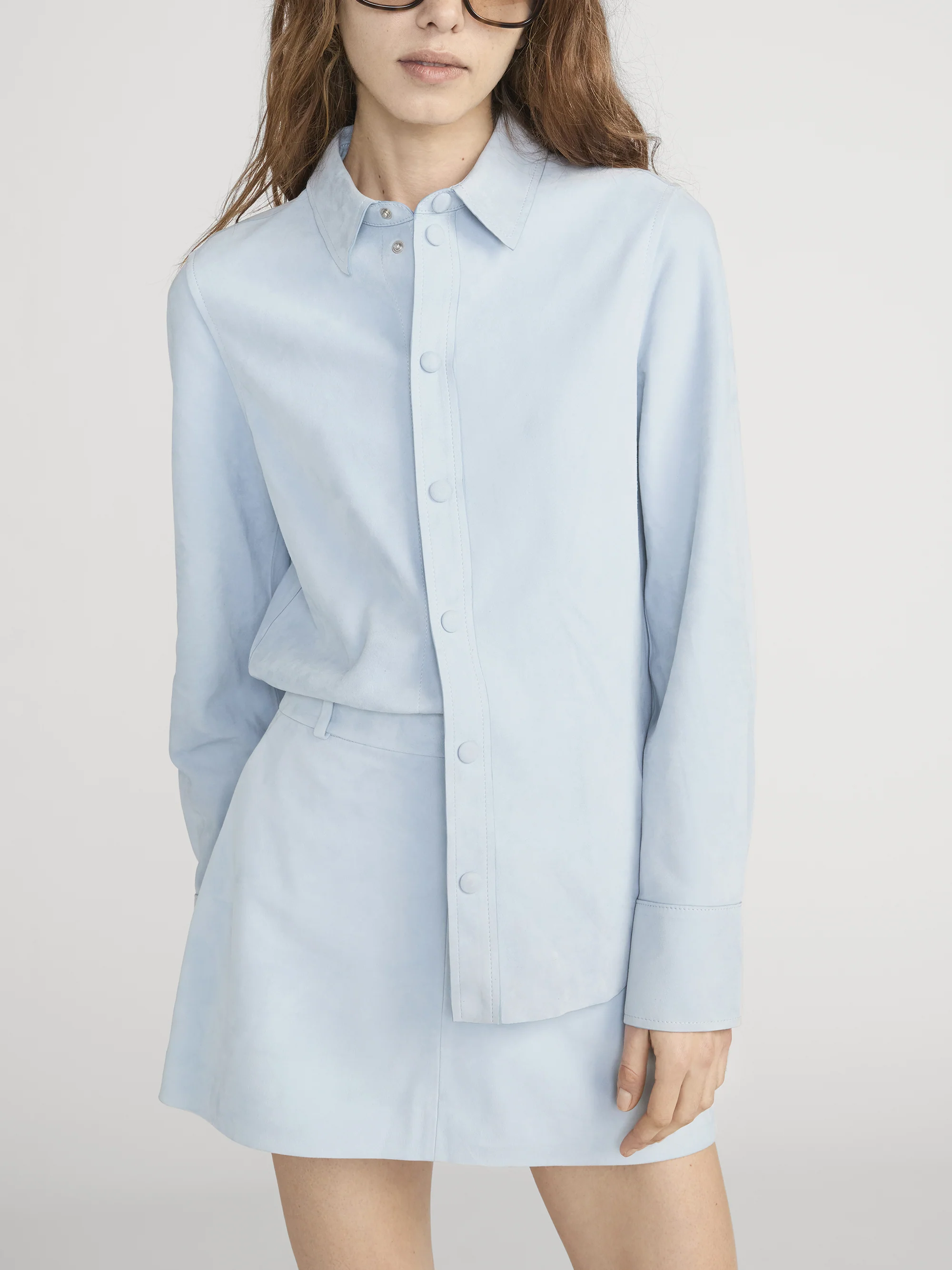 The Suede Slim Shirt -- Sky Blue - Image 3