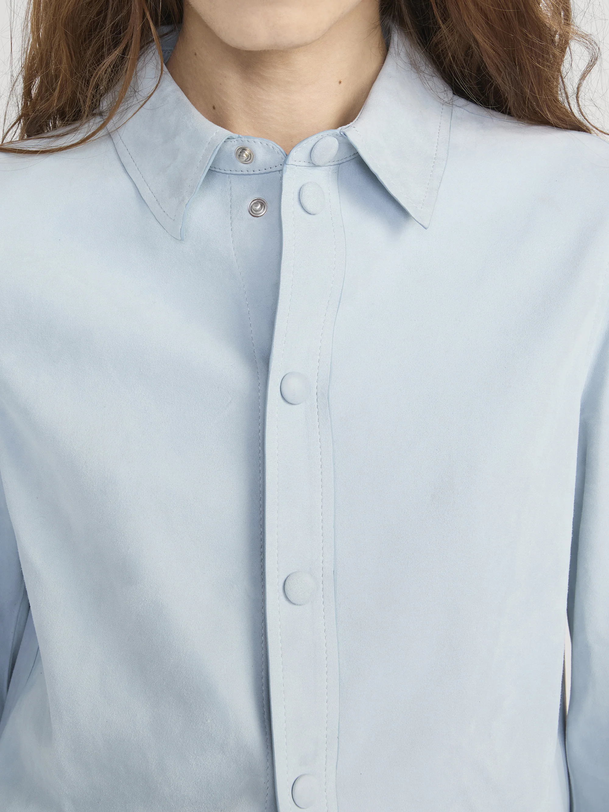 The Suede Slim Shirt -- Sky Blue - Image 4
