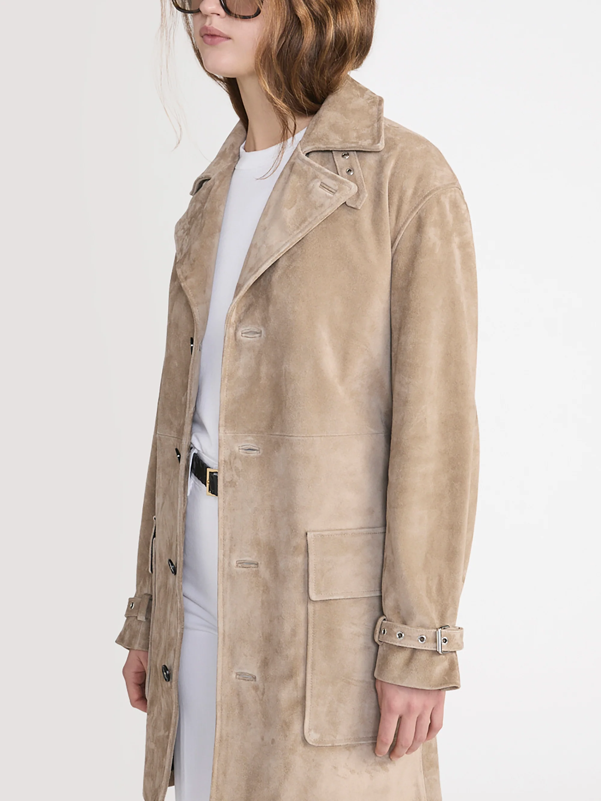 The Suede Trench Jacket -- Light Camel - Image 3