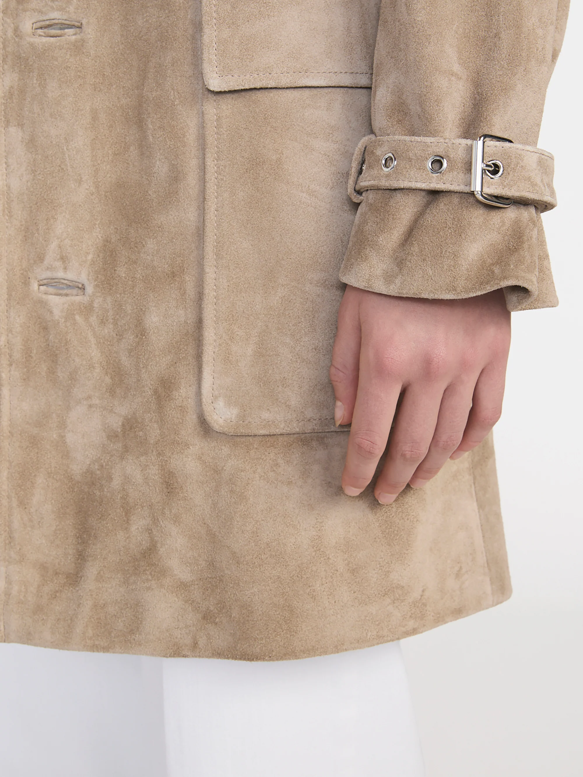 The Suede Trench Jacket -- Light Camel - Image 5