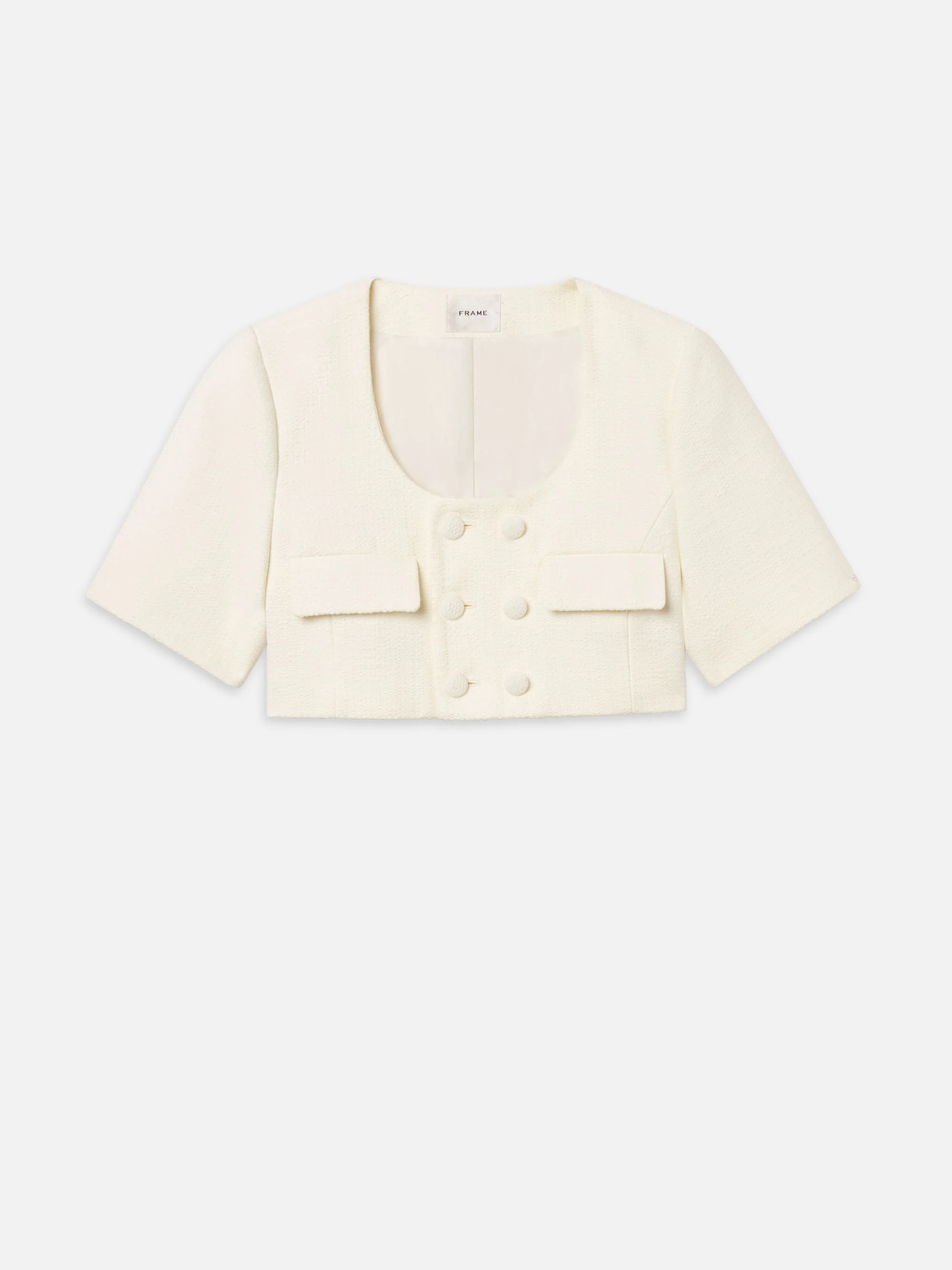 The Tweed Cropped Jacket -- White