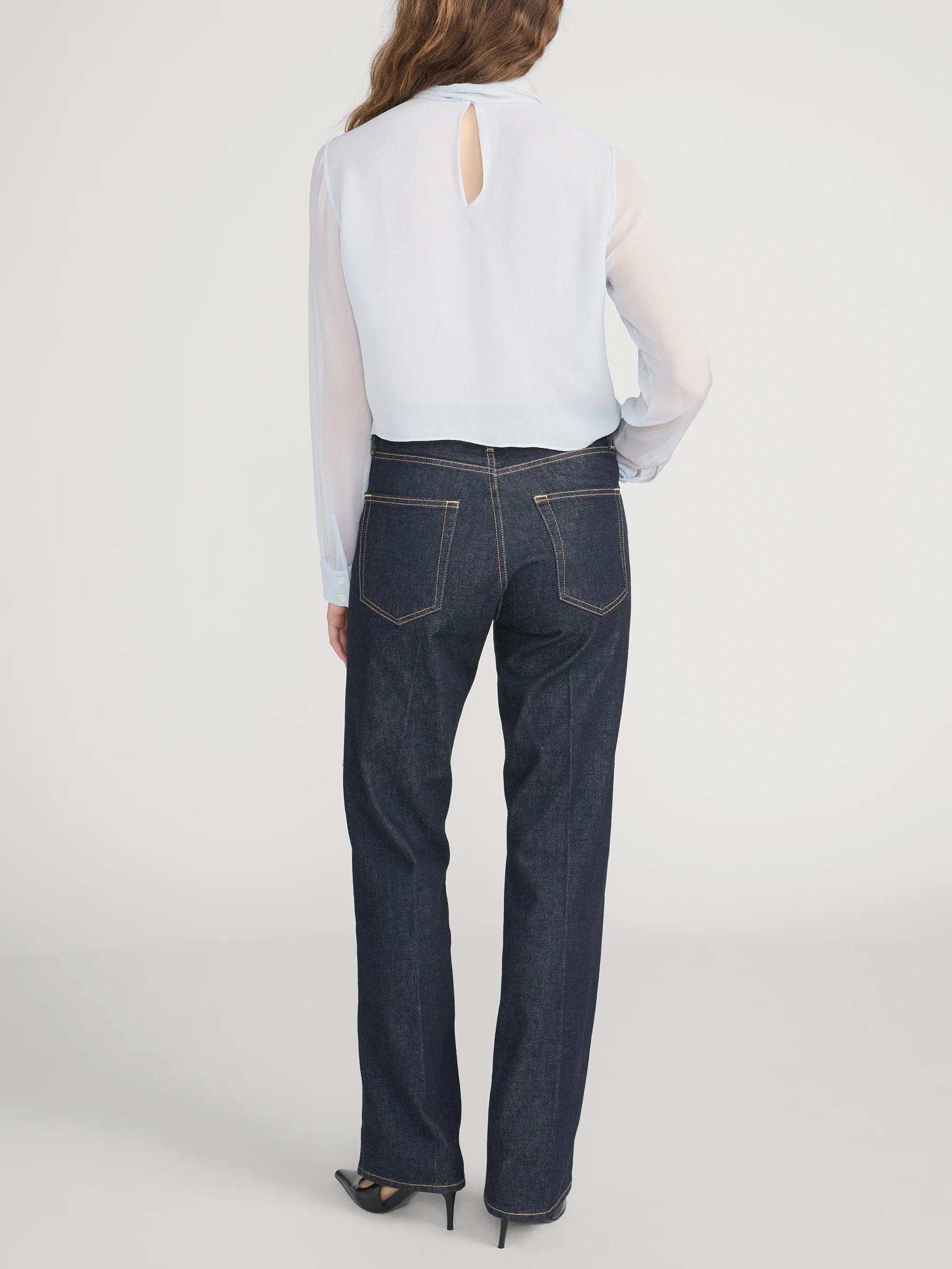 The Wisp Tie Blouse -- Sky Blue - Image 6