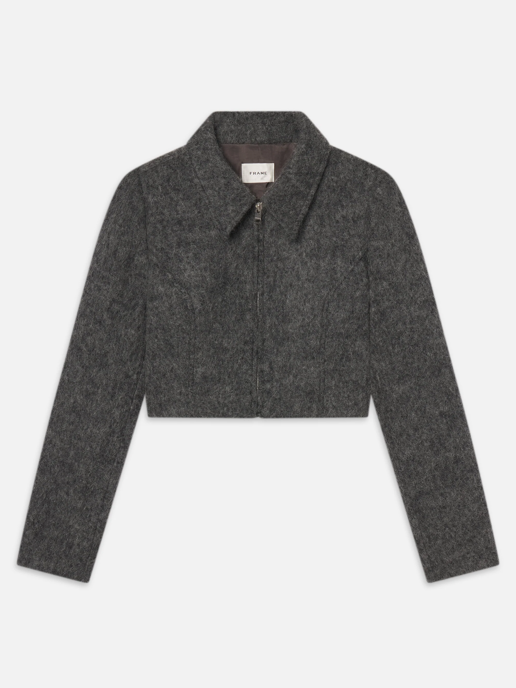 The Wool Cropped Jacket -- Dark Heather Grey