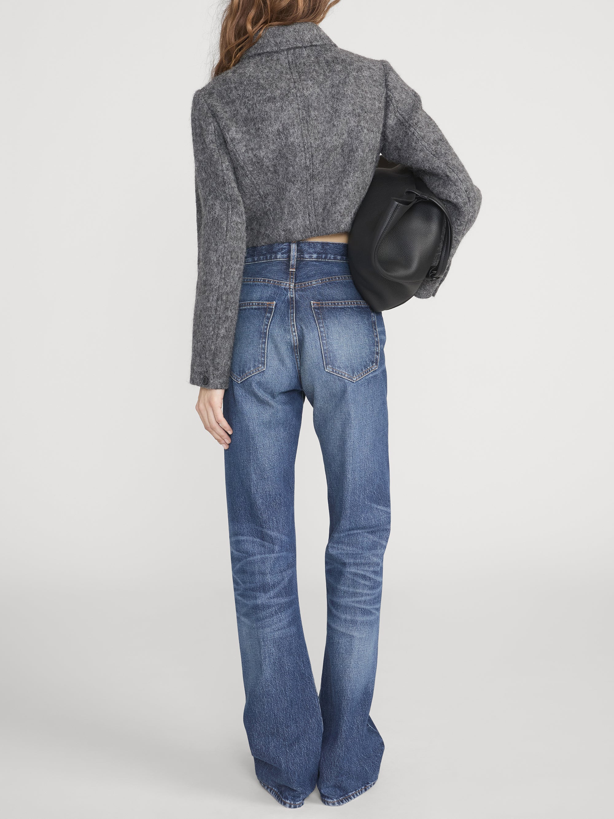 The Wool Cropped Jacket -- Dark Heather Grey - Image 4