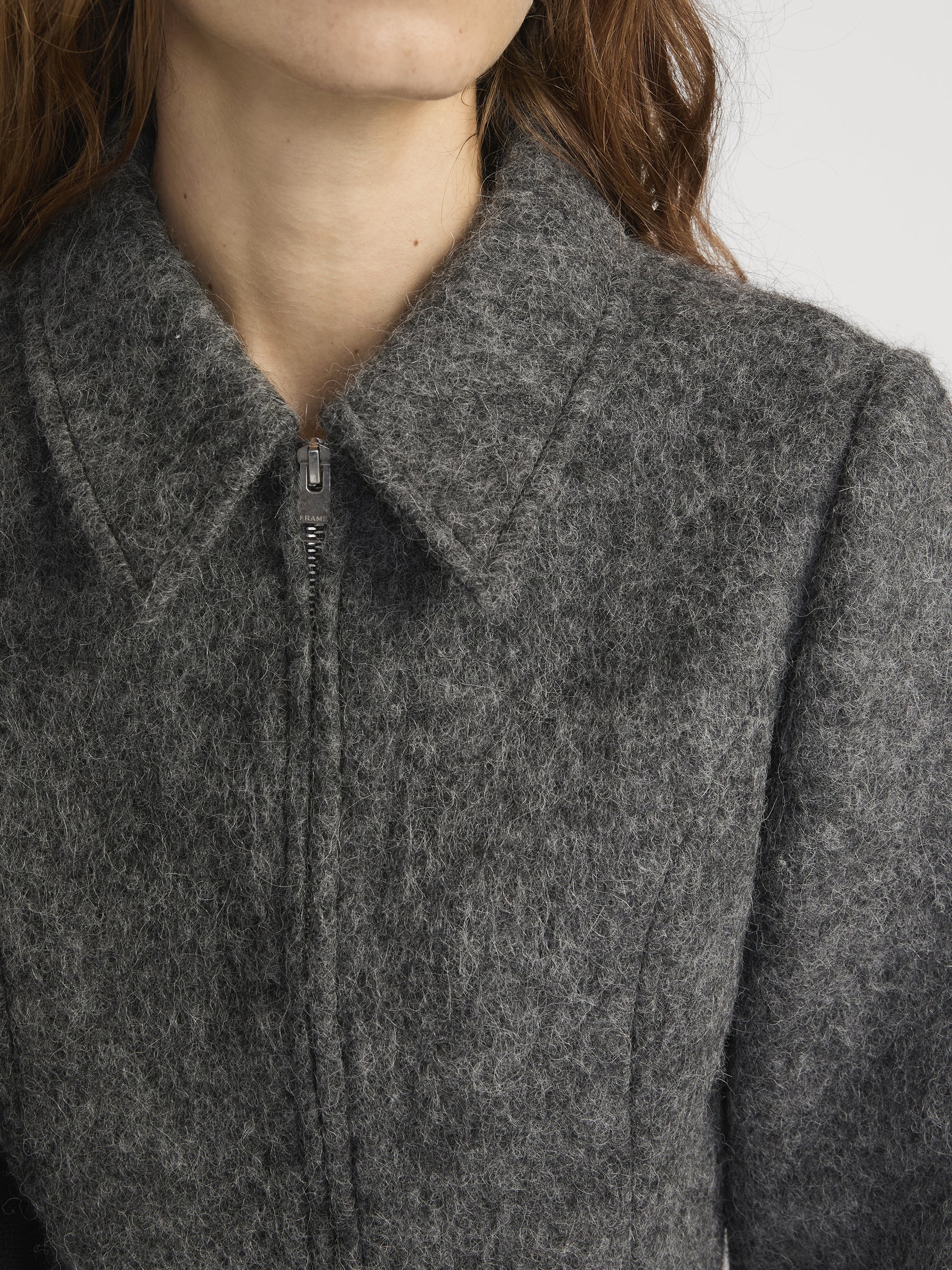 The Wool Cropped Jacket -- Dark Heather Grey - Image 5