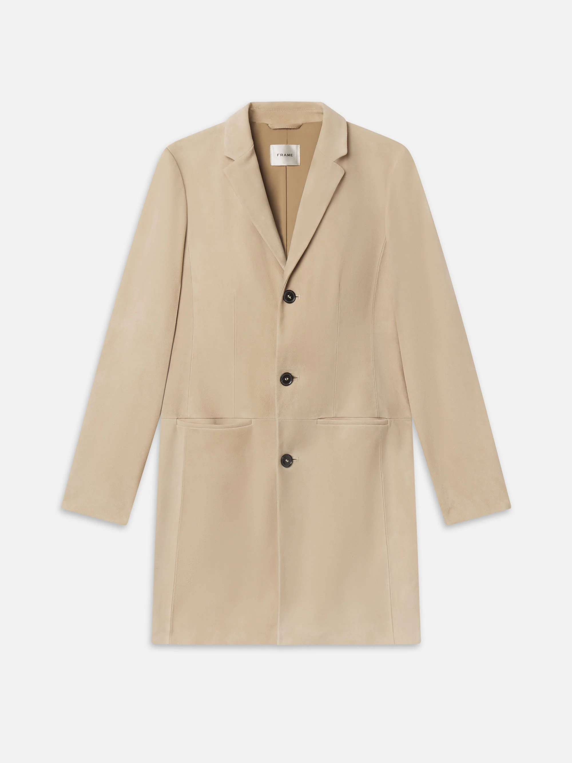 The Sleek Suede Coat -- Sand