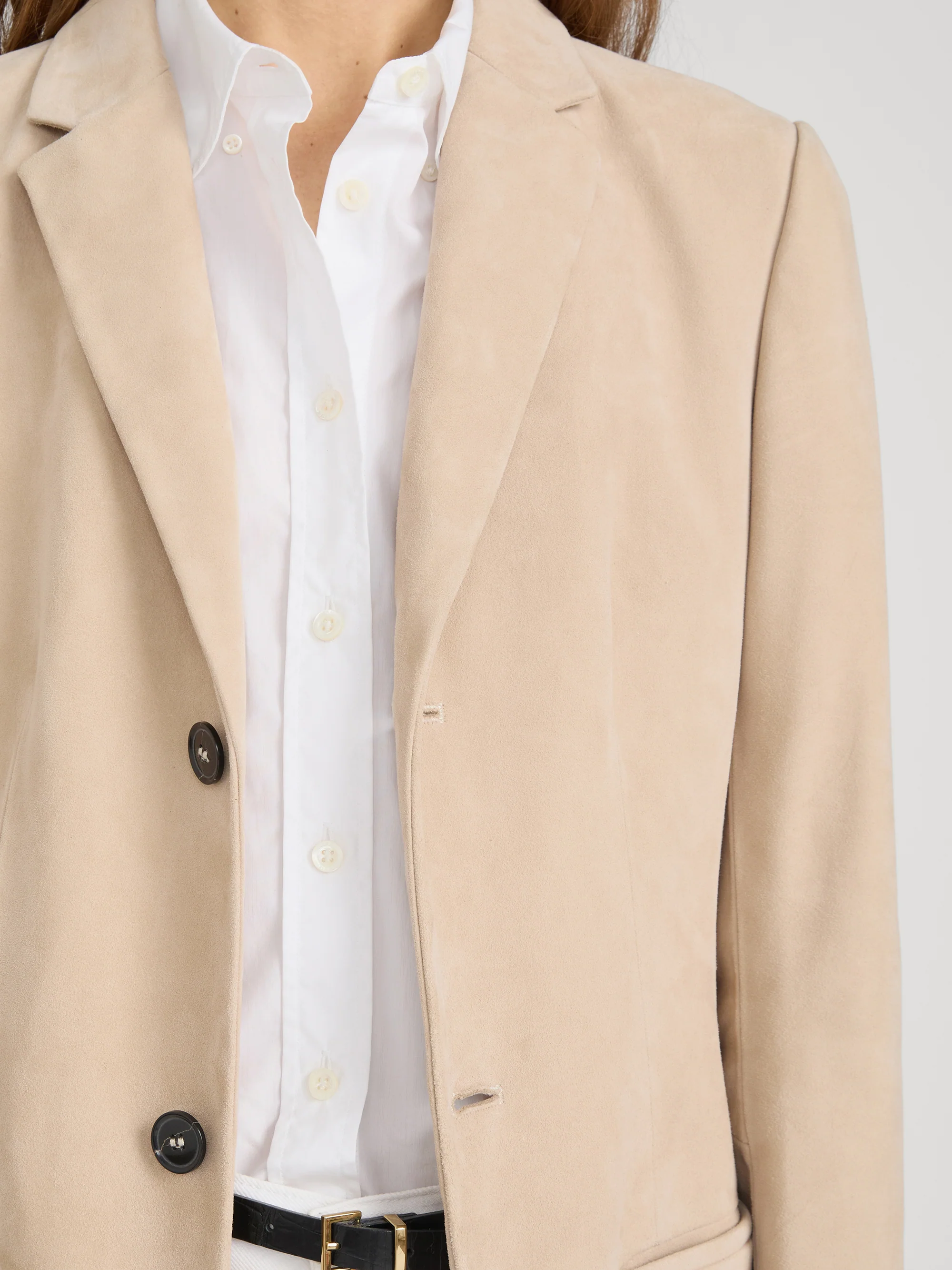 The Sleek Suede Coat -- Sand - Image 5