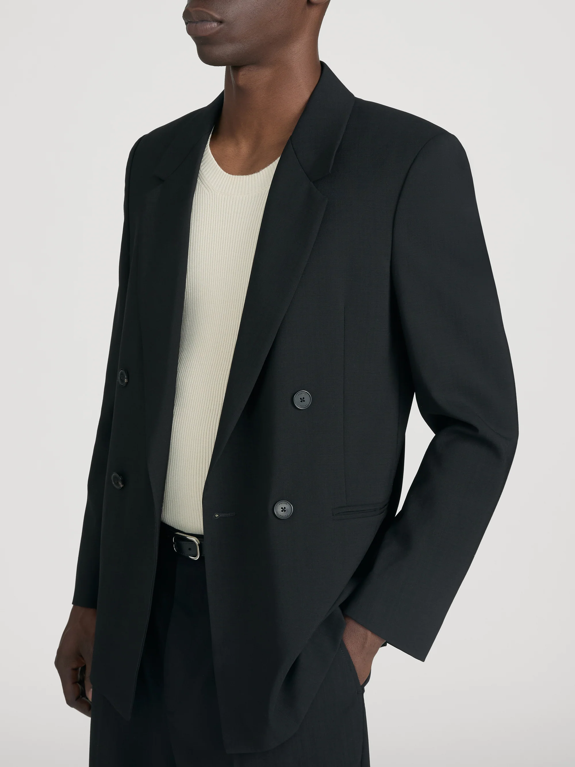 Tropical Wool Unlined Blazer -- Black - Image 4