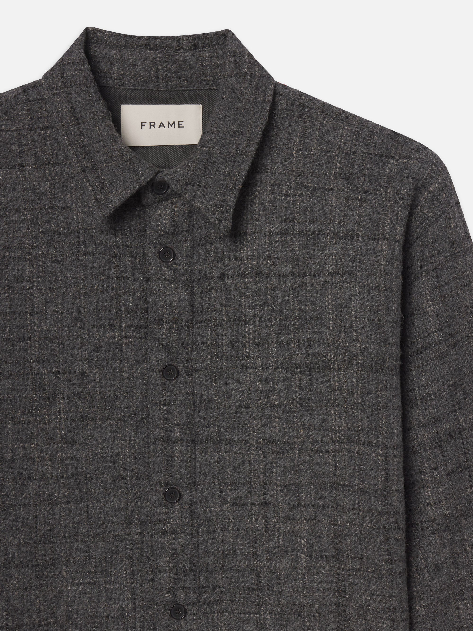 Tweed Overshirt -- Grey Melange - Image 2