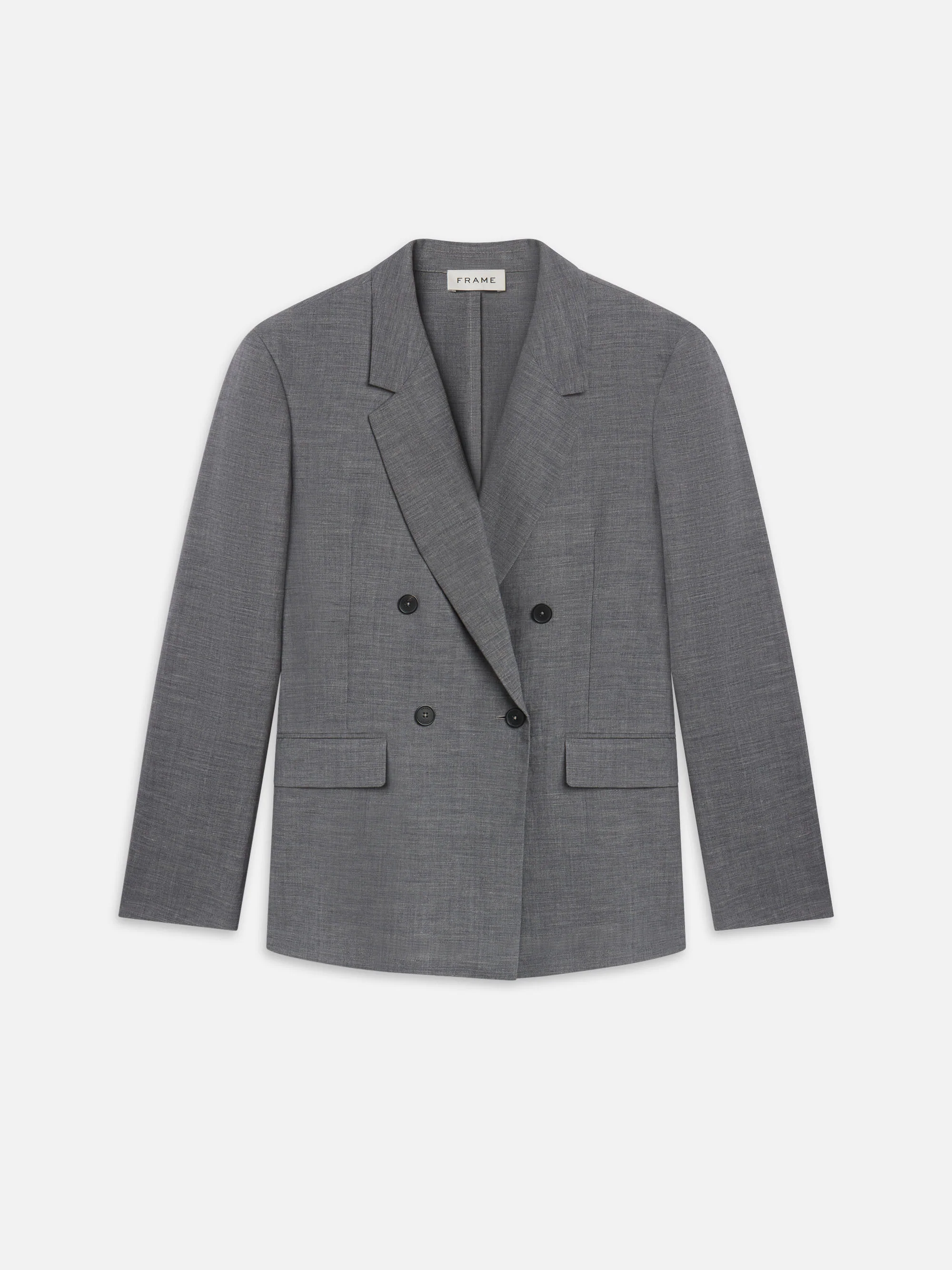 Unlined Double Breasted Blazer -- Grey Melange