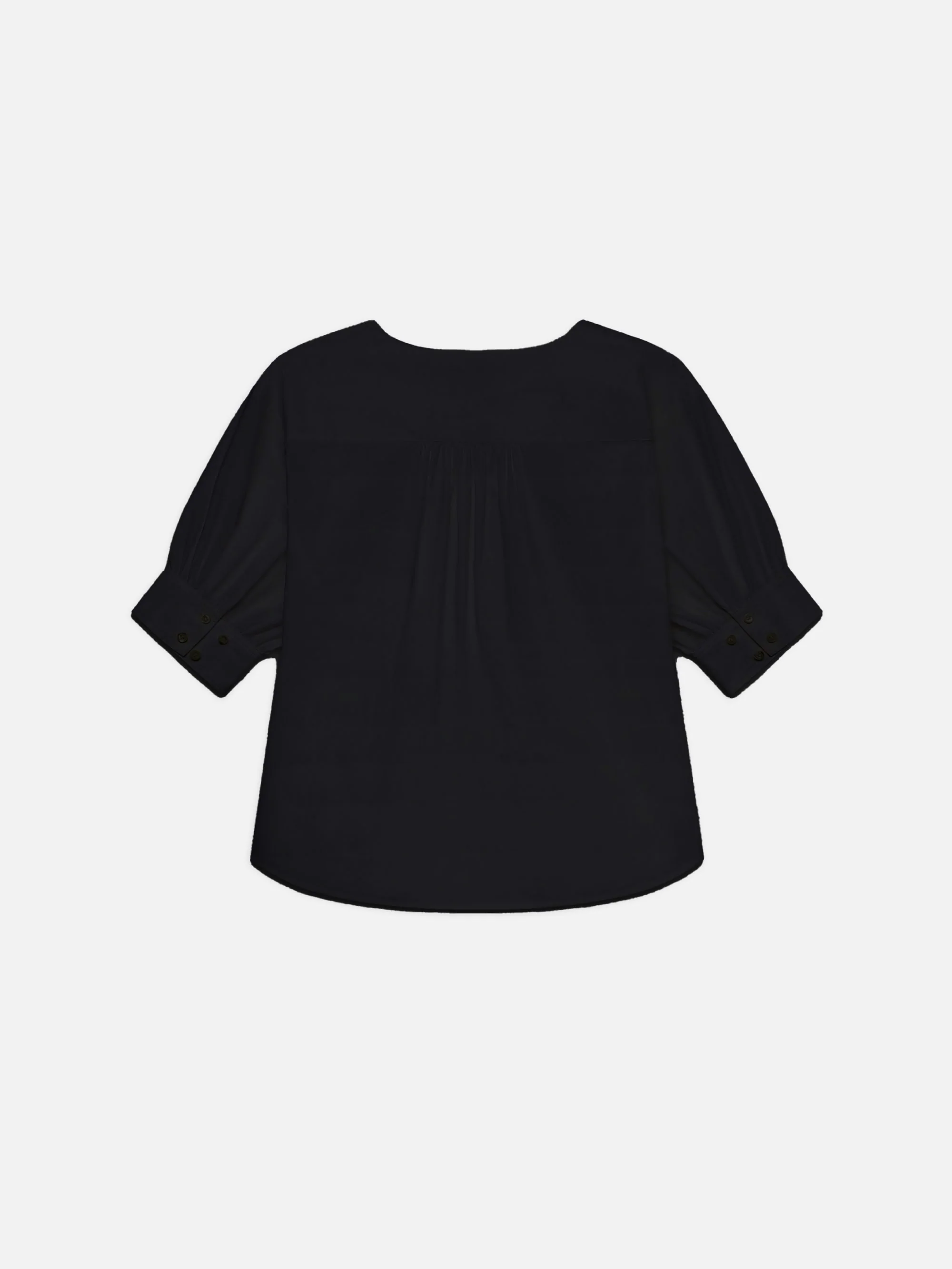 V-neck Popover Top -- Black - Image 3