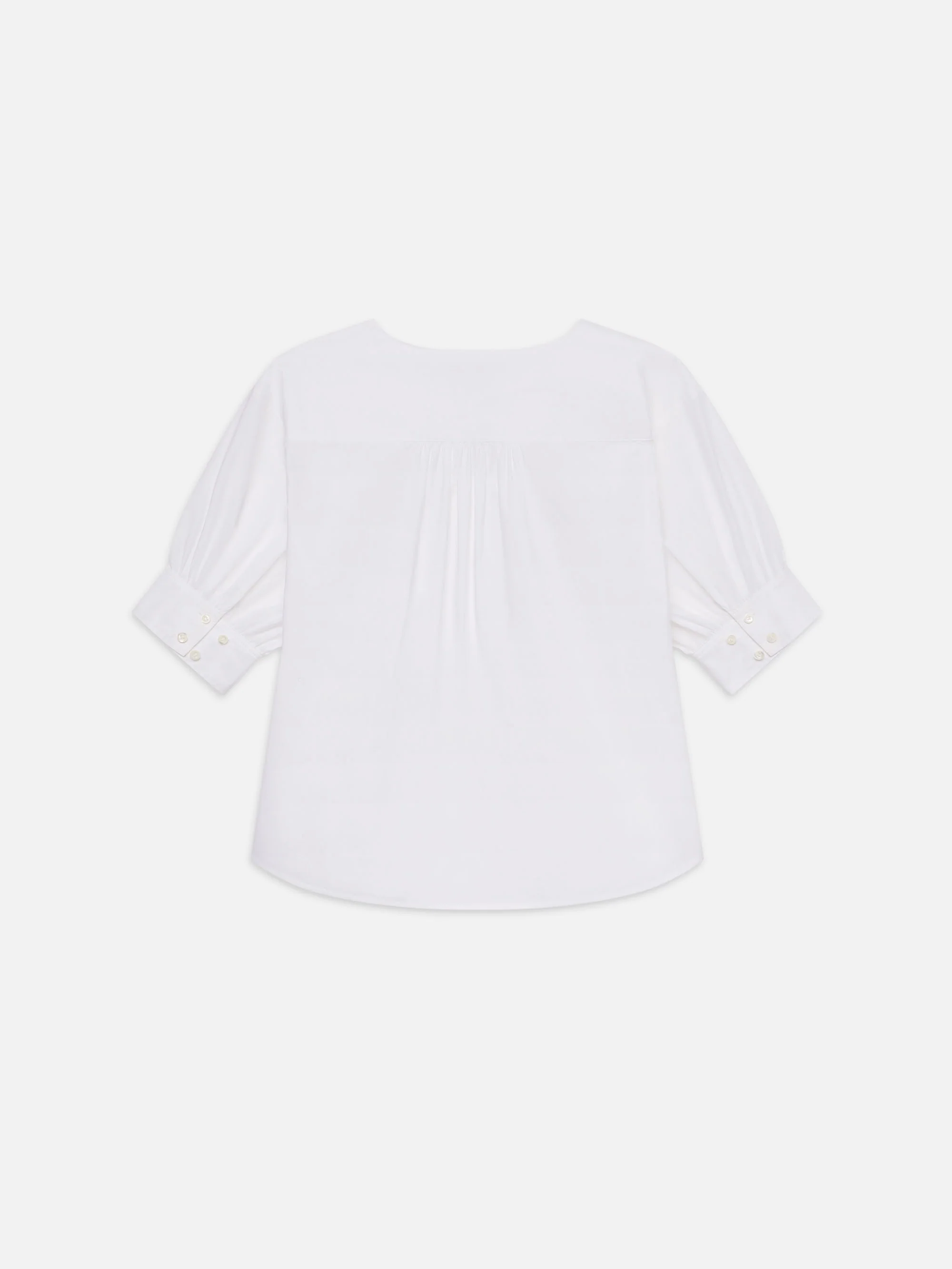 V-Neck Popover Top -- White - Image 3
