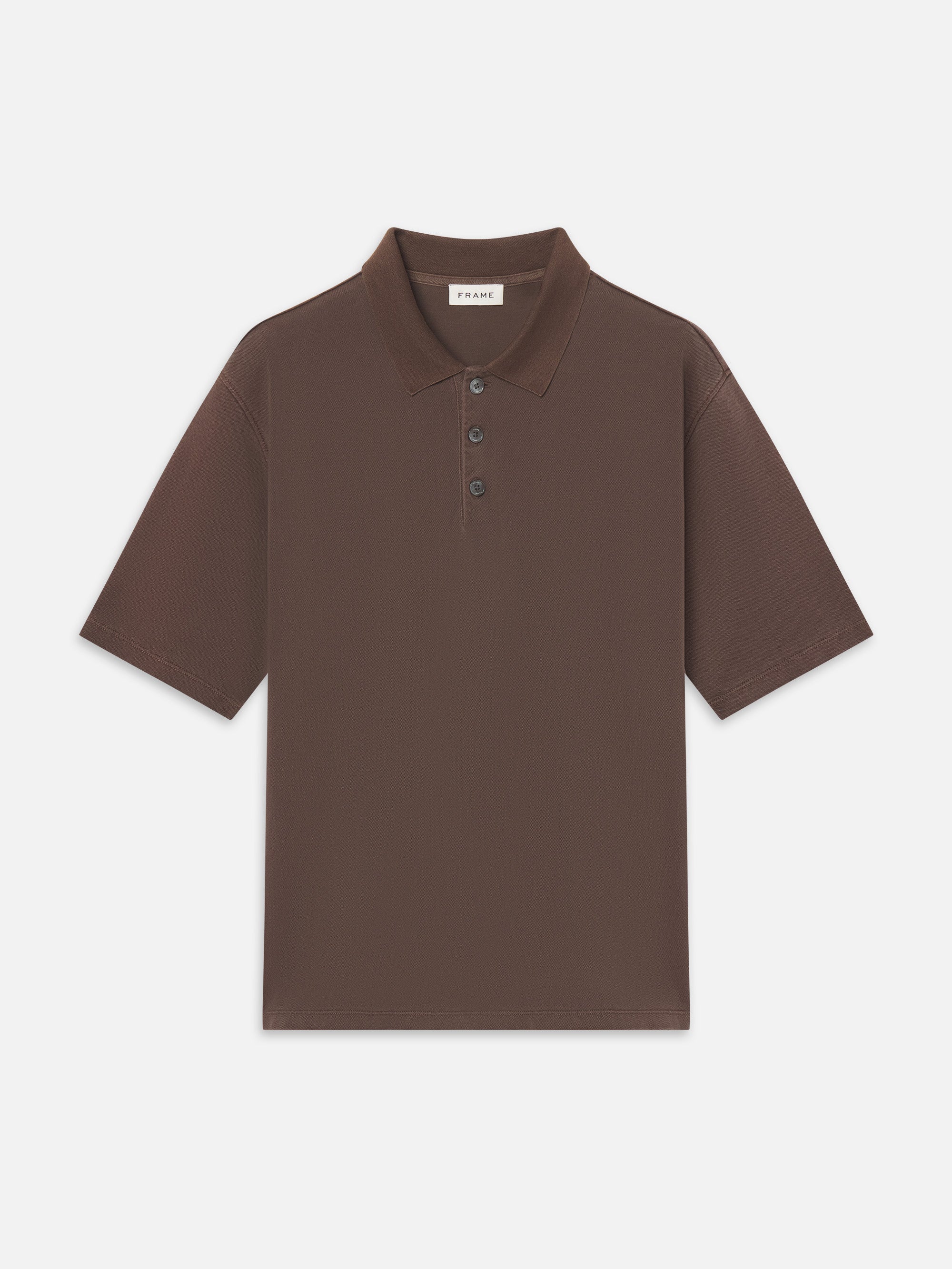 Washed Light Pique Polo -- Antique Cafe