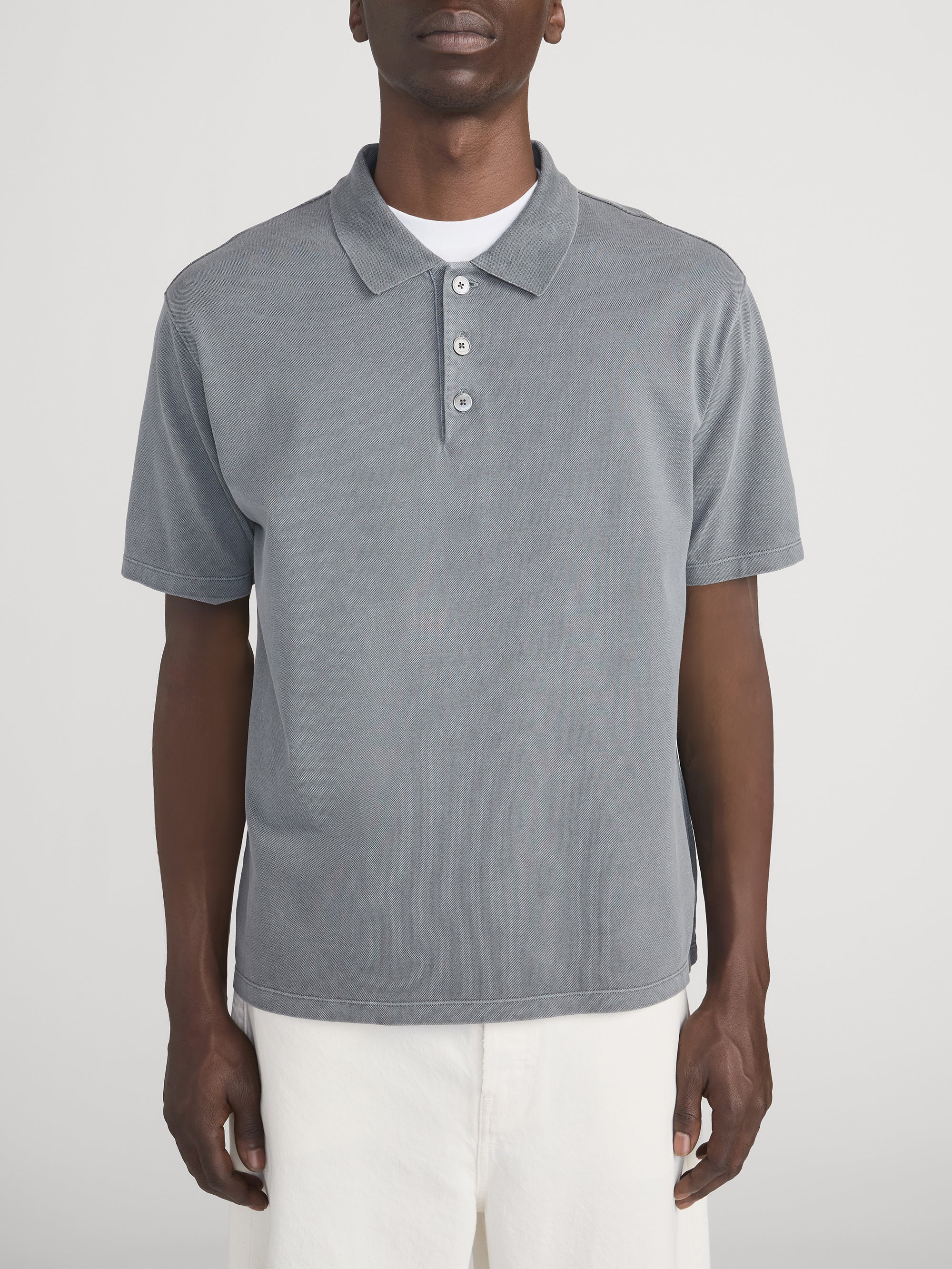 Washed Light Pique Polo -- Antique Modern Grey - Image 3
