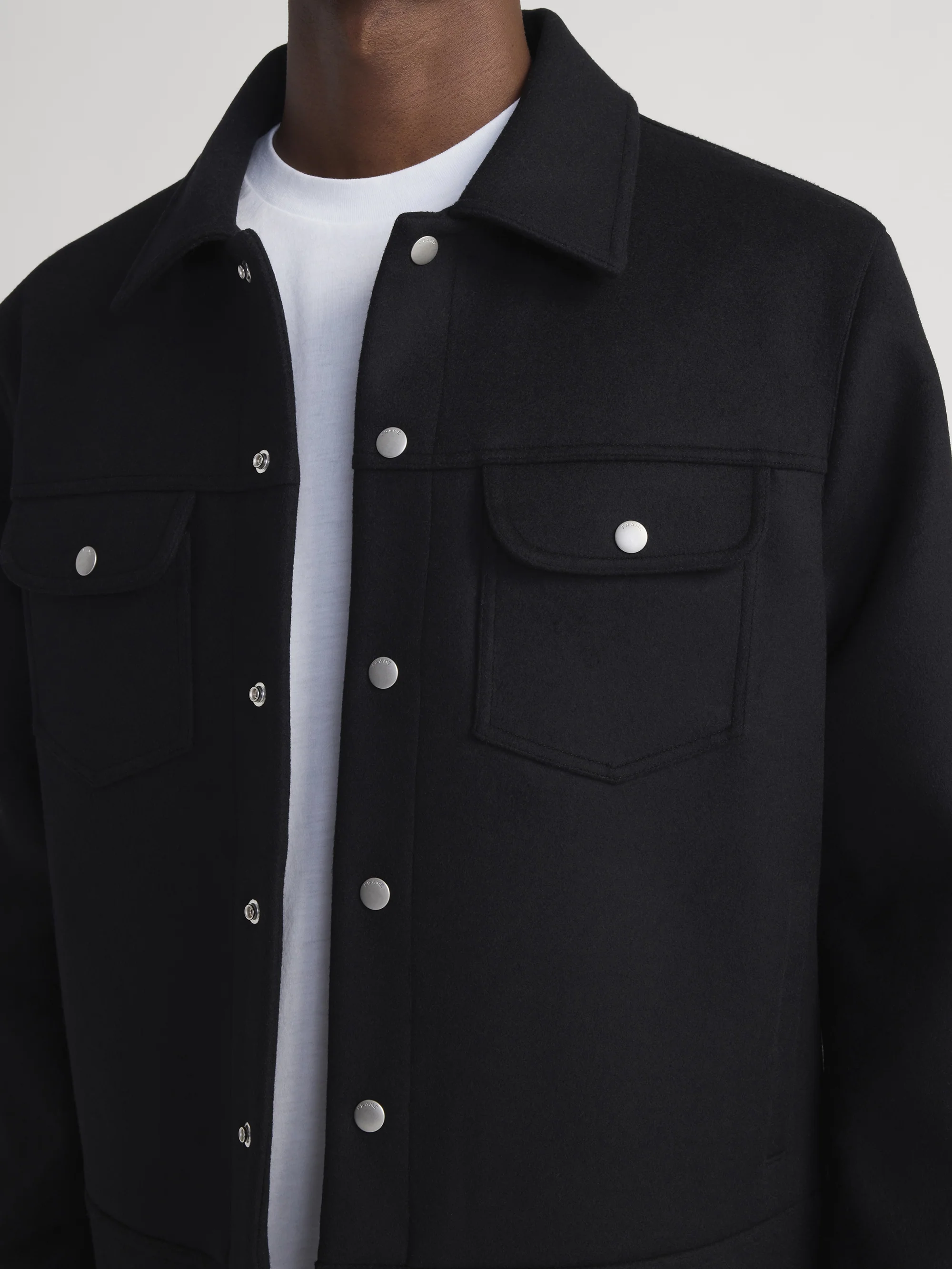 Wool Trucker Jacket -- Black - Image 4