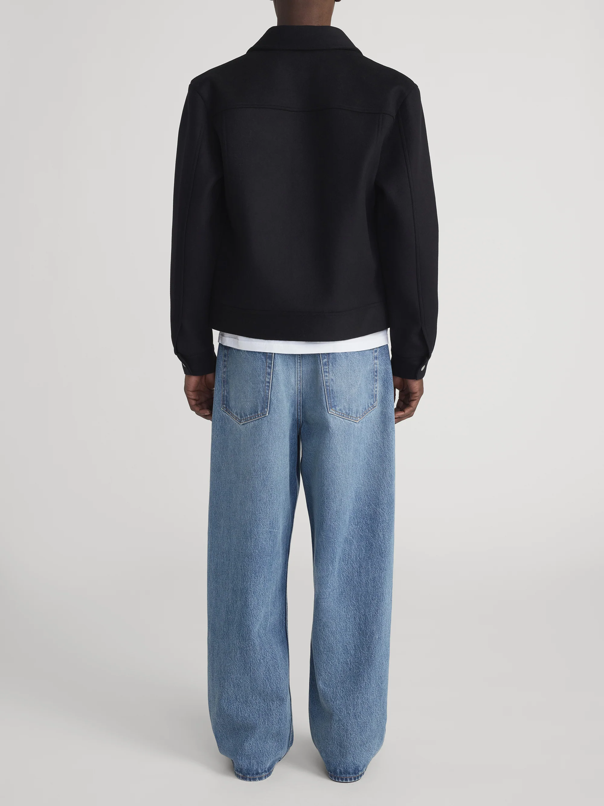Wool Trucker Jacket -- Black - Image 6