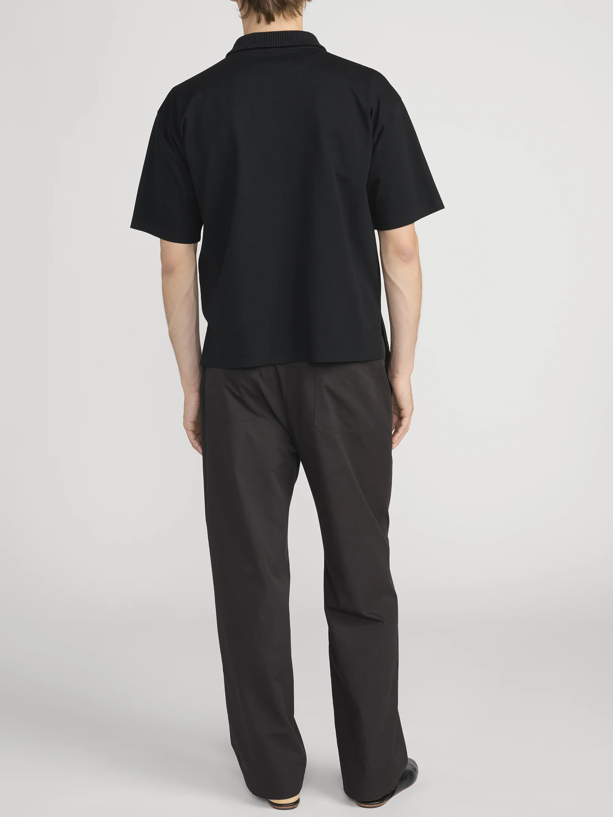 Zip Polo Shirt -- Black - Image 6