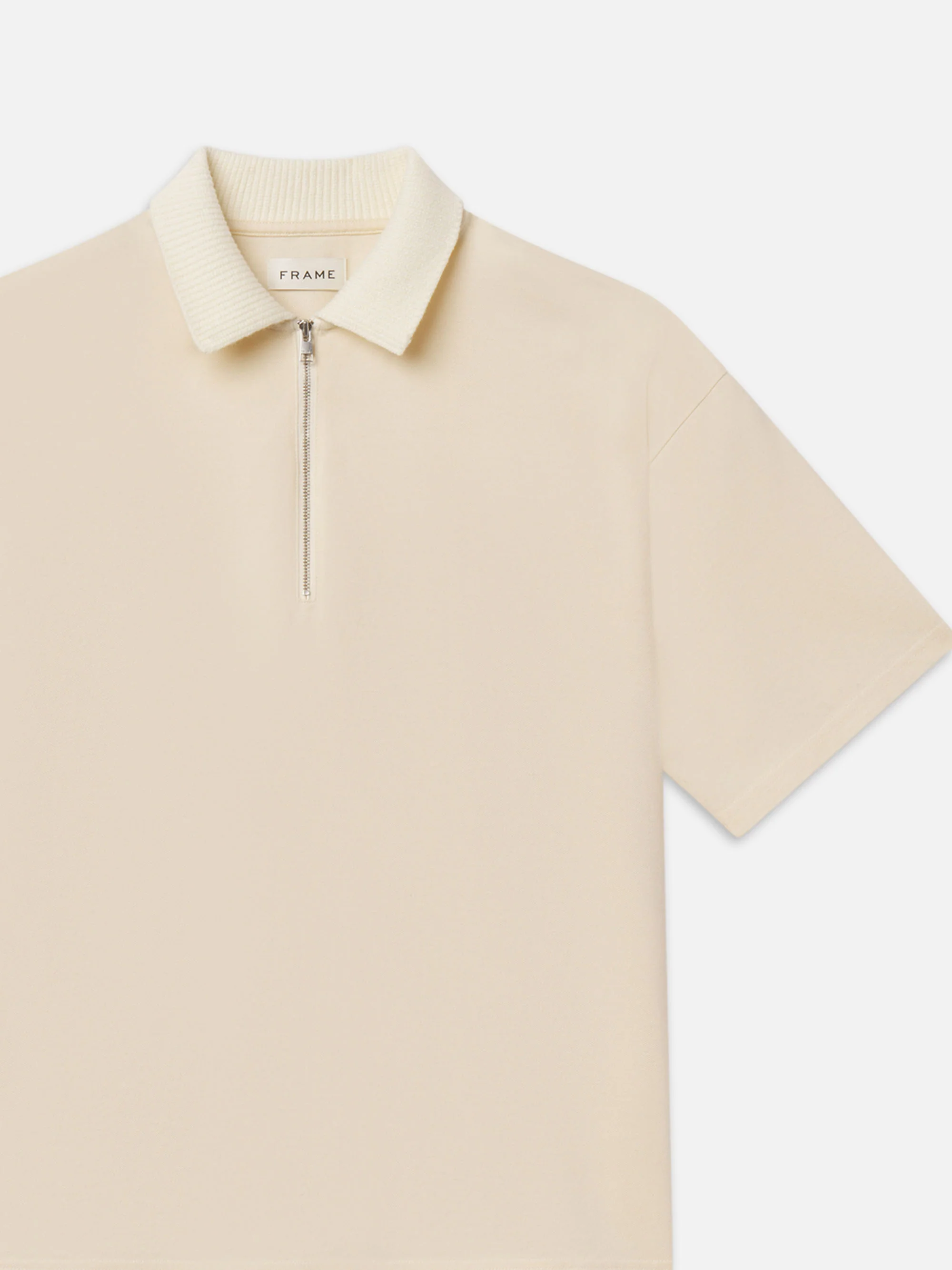 Zip Polo Shirt -- Light Stone - Image 2