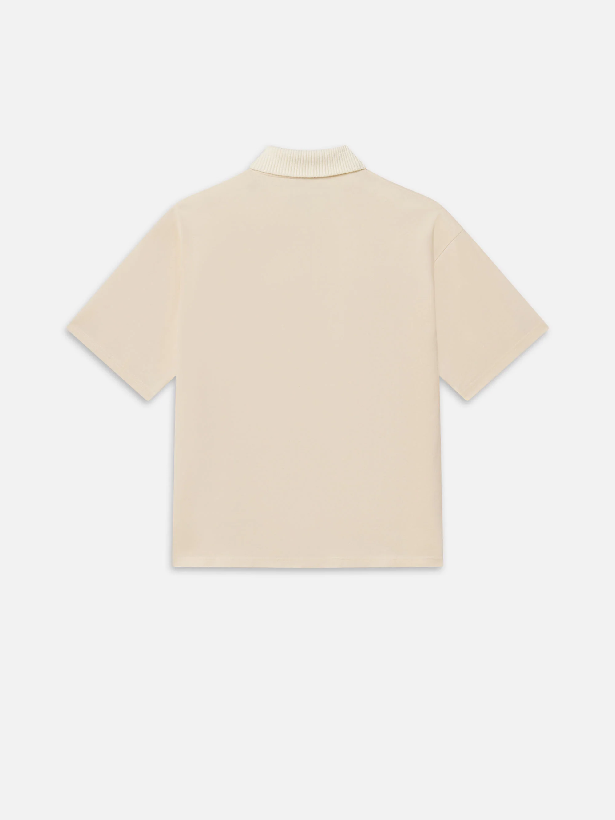 Zip Polo Shirt -- Light Stone - Image 3
